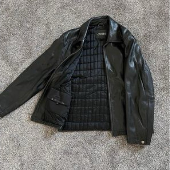 Guess Men’s Leather Jacket - Picture 1 of 4